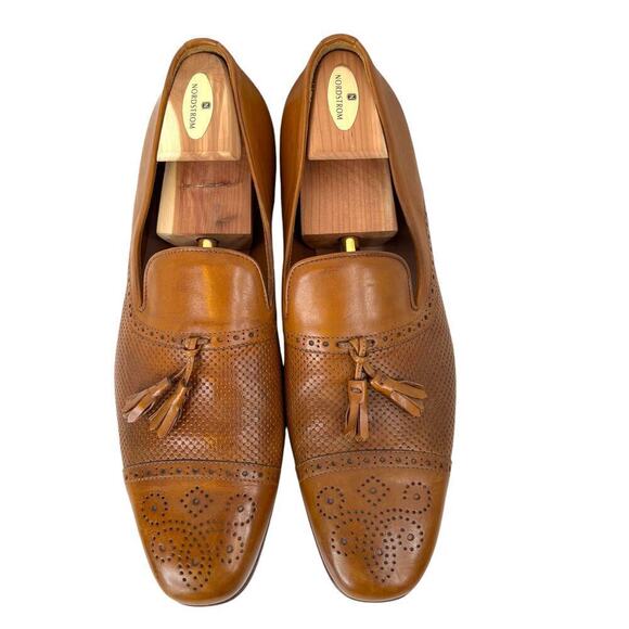 Elegant Brown Leather Tassel Slip-Ons main image 5